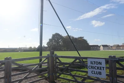 The gate and outfield at Ilton Cricket Club